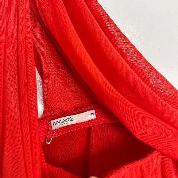 HOUSE OF CB Valentina Asymmetric Cutout One-Shoulder Midi Dress Scarlet X-Small - Picture 8 of 15